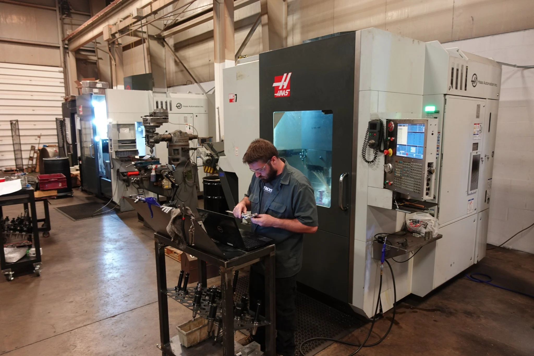 Jack & Sons machining and inspection work on the shop floor